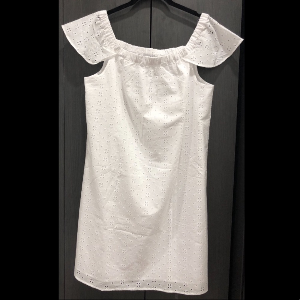 J. Crew Factory Eyelet Off Shoulder Dress